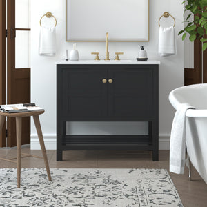 Nearmé Dallas 35.5 Inch Bathroom Vanity in Black- Cabinet Only Nearmé