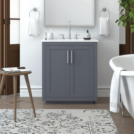 Nearmé Miami 29.5 Inch Bathroom Vanity in Grey- Cabinet Only Nearmé